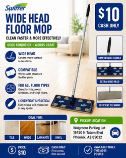 Swifter Wide Mop / Floor Sweeper – Works Great
