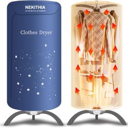 Portable Clothes Dryer Upgraded to Quickly Dry A Large Number of Clothes and Shoes. Travel Mini 900w Dryer Machine, Compact Dryer for Family, Apartmen