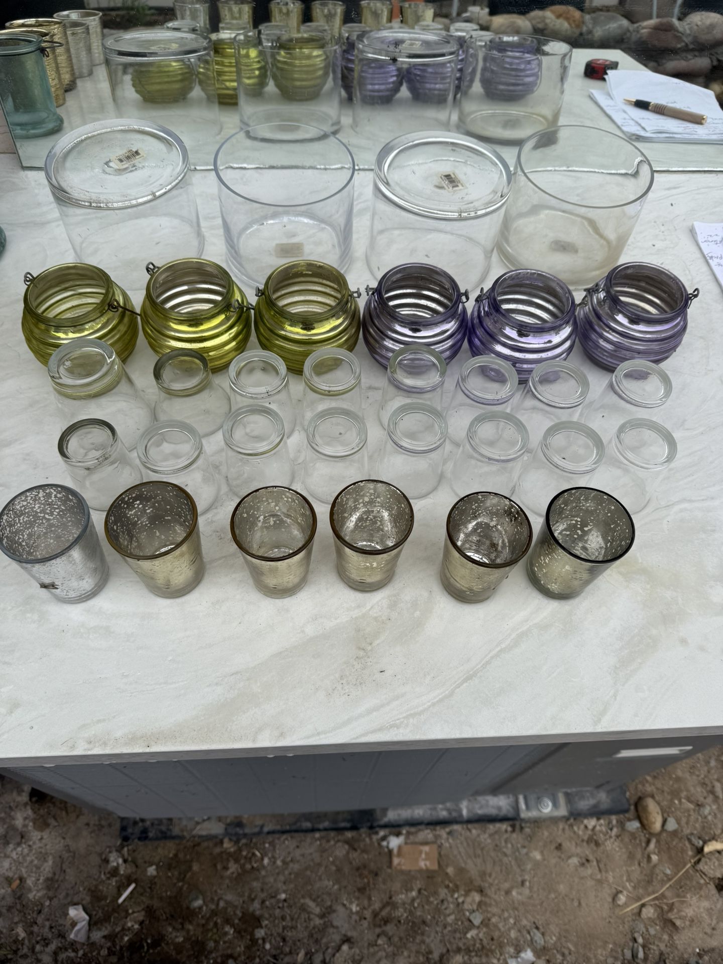 Mix & Match Sizes & Color Cylinder Glass Votive For Sale