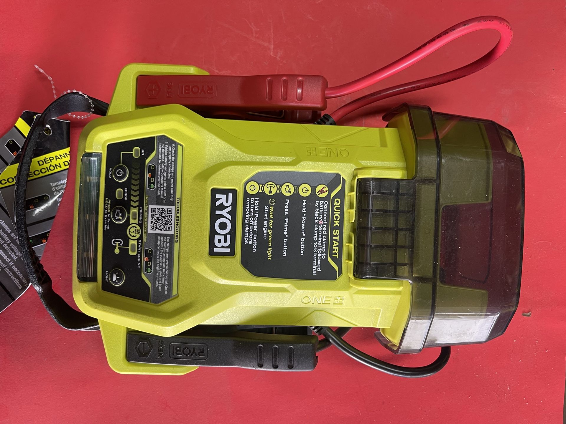 RYOBI ONE+ 18V Cordless 1600A Jump Starter with LED Work Light