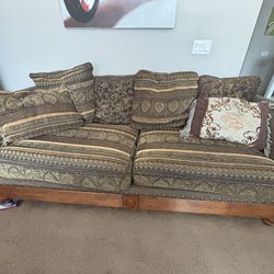 brown cozy couch set