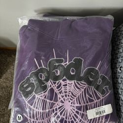 Purple Sp5der hoodie with Rhinestone
