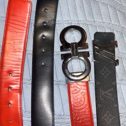 Designer Belts Lot Ferragamo/Louis Vuitton 