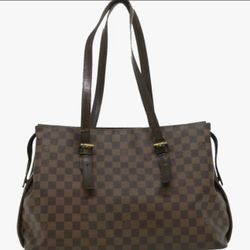 Authentic Louis Vuitton Chelsea Damier Ebene Tote Shoulder Bag 