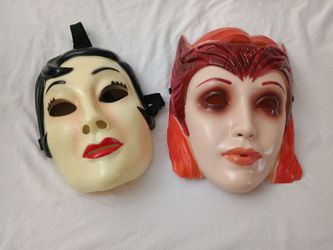 2 FEMALE HALLOWEEN MASKS