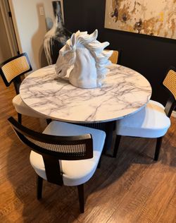 48” Dining Table + 4 Chairs
