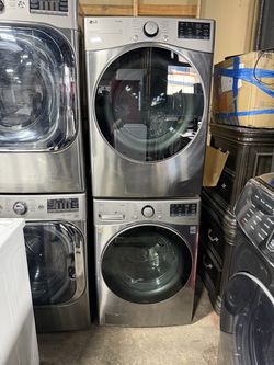 LG Stainless Steel front load washer and gas dryer set