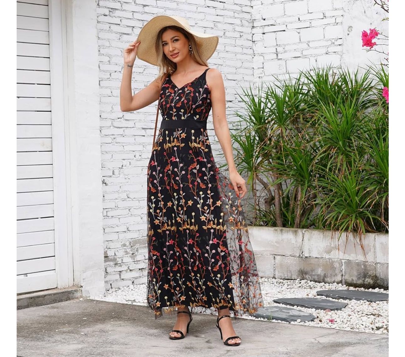 Long Dresses Women Elegant Spaghetti Strap High Waist Vacation Party Dress