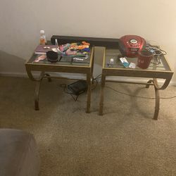 Two Glass Top Tables 