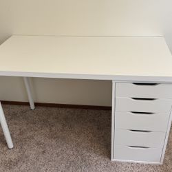 IKEA white desk with drawers (2 set available)