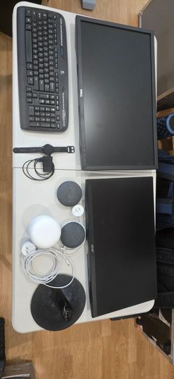 Electronics Bundle – 2 Monitors, Smart Watch, Mini speakers, router, keyboard
