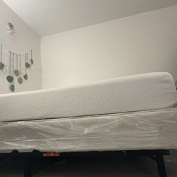 Queen Mattress, Box Spring, Metal Bed Frame