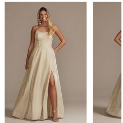 David’s Bridal Gold Dress Size 6