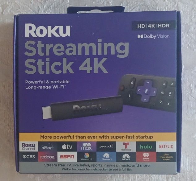 Roku Streaming Stick 4K/HDR/Dolby Vision Streaming Device - Brand New