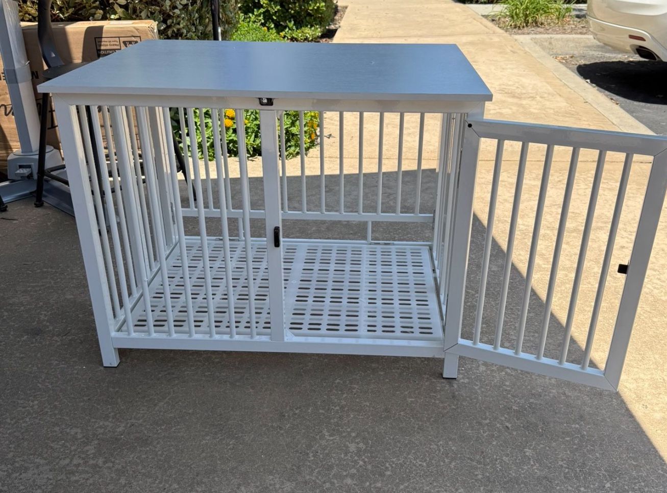 38 Inch Heavy Duty Dog Crate Furniture ( Foldable dog cage) L 38 . W 24 . H 28.5