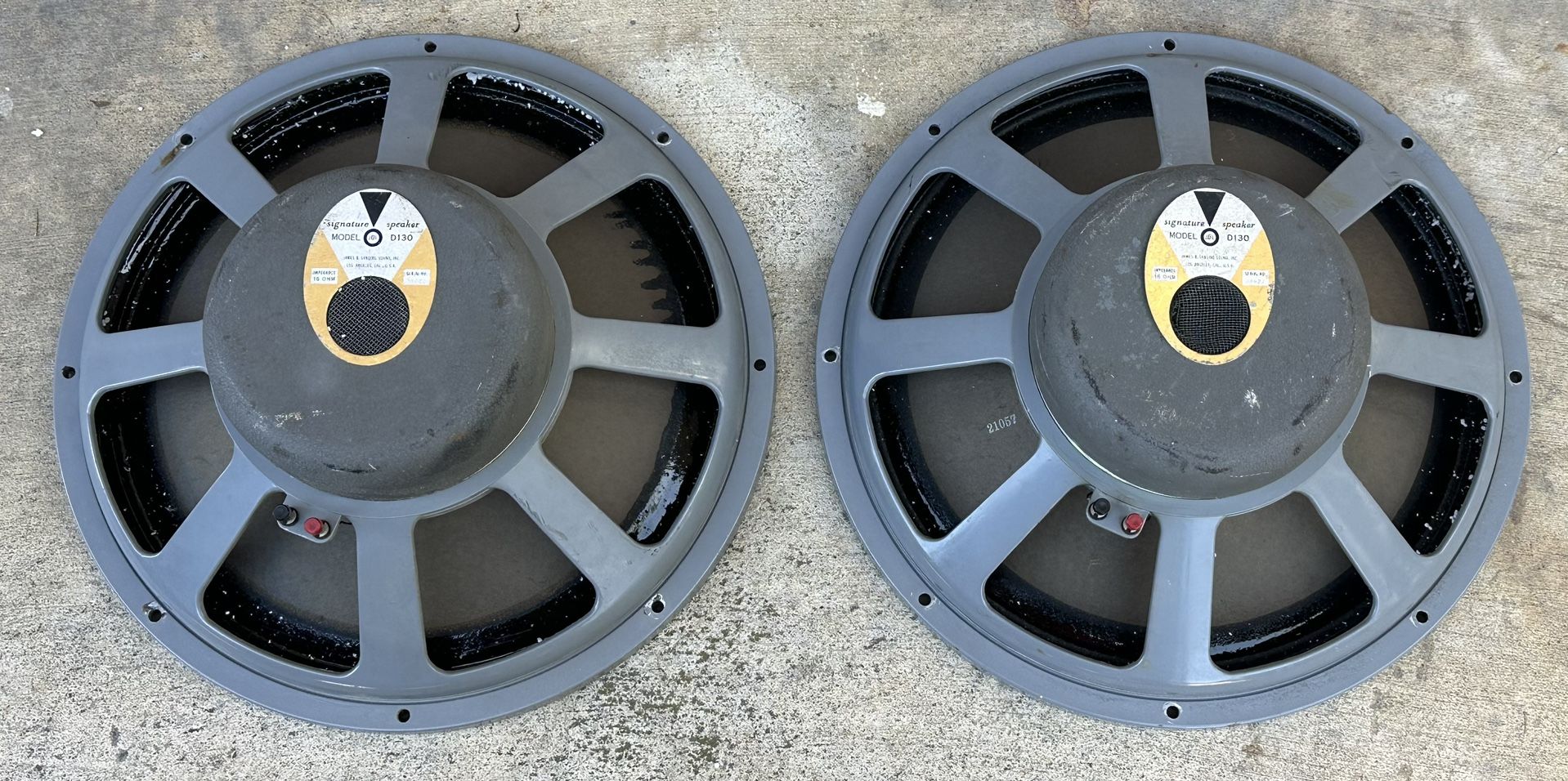 2 JBL D130 Speakers 16 Ohm Speaker 1960’s