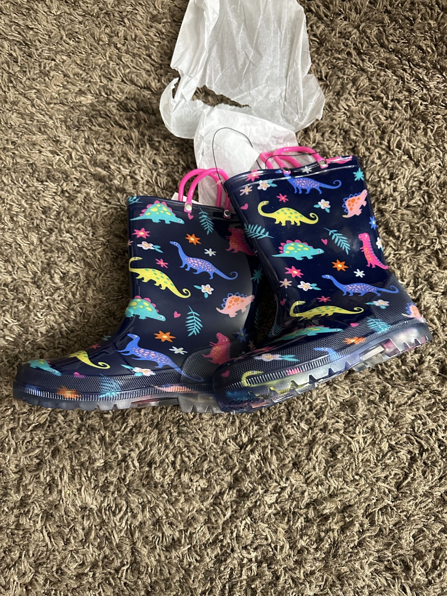 Little Girls Light Up Rain Boots Size 2