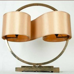 Vintage Modernist Table Lamp with Continuous Shade

