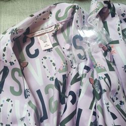 New Victoria Secret Satin Love Print Sleep Shirt 