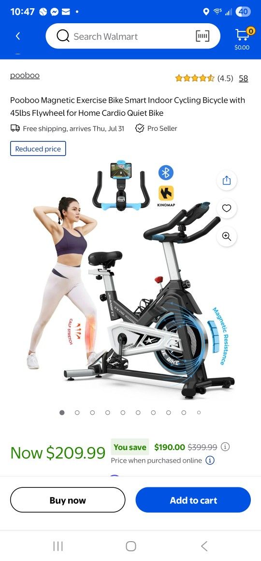 Pooboo Magnetic Exercise Bike