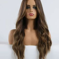 Long Light Golden Brown Sultry Wave Hair Wig
