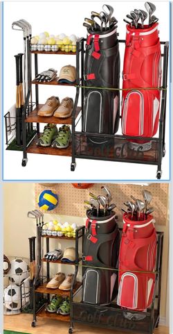 Golf bag shoe rack