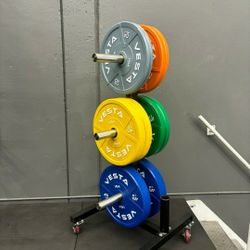 NEW Bumper Plates, Rubber Olympic Weights, Home Gym Weight Set, Folding Squat Rack, Adjustable FID Bench Press, Stall Mats, Rubber Flooring 