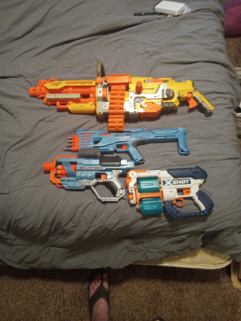 Four Different Nerf Guns