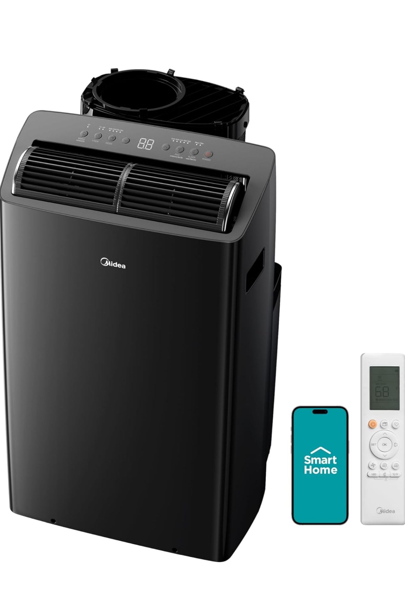 Midea Duo 12,000 BTU (10,000 BTU SACC) High Efficiency Inverter, Ultra Quiet Portable Air Conditioner, Cools up to 450 Sq. Ft., Compatible with Alexa/