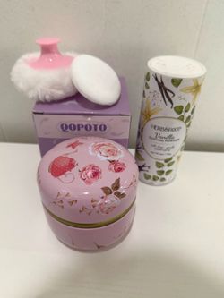 Vanilla Dusting Powder & Vanity Powder Container Set 🌸🍦