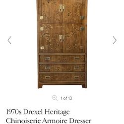 1970's Drexel Hertiage Chinoiserie Armoire 