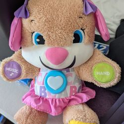 Fisher Price Laugh & Learn Smart Stages Puppy Sis Talking 13" Plush Toy--Works