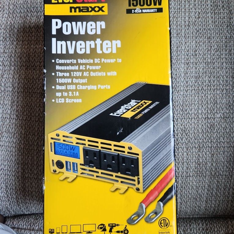 EverStart Maxx 1500 Watt Automotive Power Inverter with USB Power and  Digital Display (PC1500E) for Sale in Woodlake, CA - OfferUp