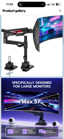 Ares ULTRA strong 57” monitor arms for LG and Samsung ultra wide