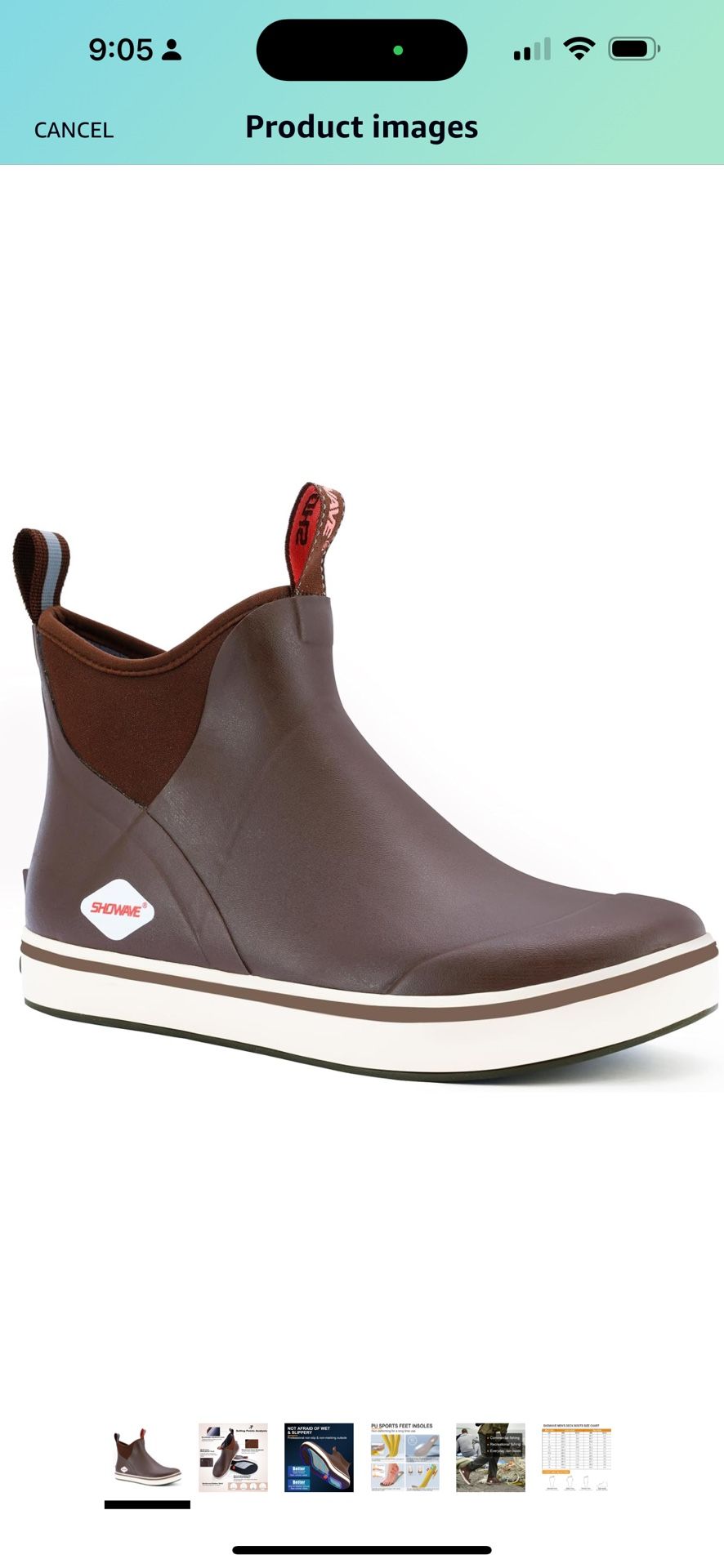 Men's Deck Boots Waterproof Ankle Rain Boots High Performance Sports Sailing Booties Non-slip Rubber Boots Outdoors size 11 $40