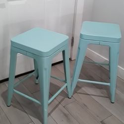 2 Metal Stools 24  Inches Height 
