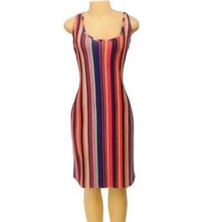 Full  Circle Sz 1X Women Dress Summer Striped
