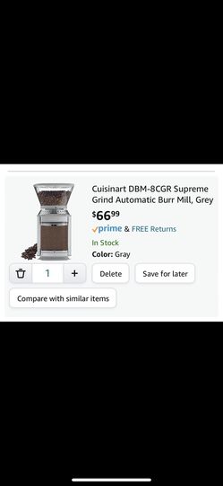 Cuisinart DBM-8CGR Supreme Grind Automatic Burr Mill, Grey 
