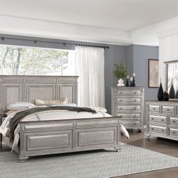 Grey 4 Piece Queen Bedroom Set 