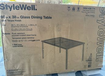 Glass table 60 inch * 38 inch from Home Depot