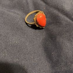 Boho Ring - Size 7.5 - Red Stone