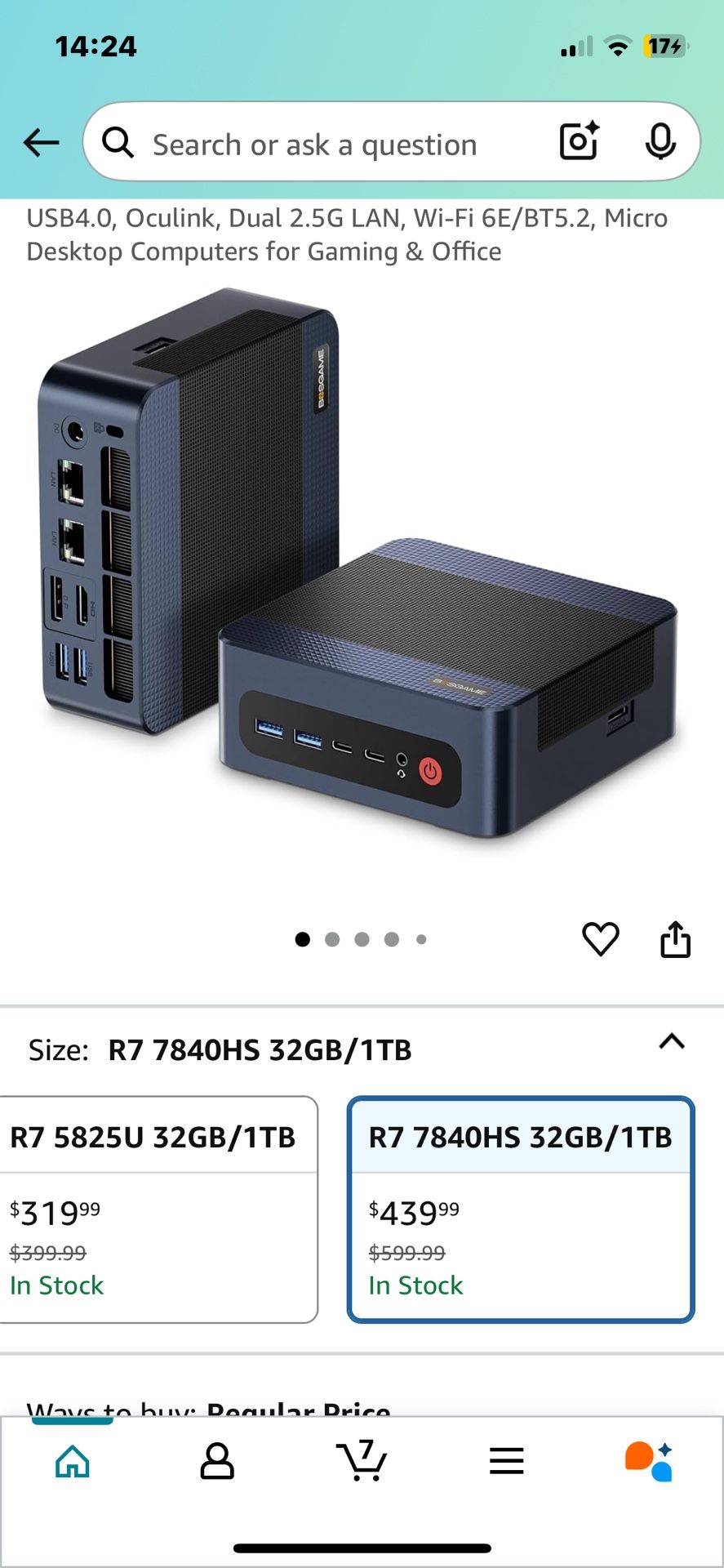 M4 Neo Mini PC, Mini Computers with AMD Ryzen 7 7840HS, 32GB DDR5 1TB PCle SSD, 4K Triple Display, USB4.0, Oculink, Dual 2.5G LAN, Wi-Fi 6E/BT5.2, Mic