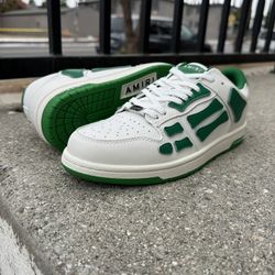 AMIRI SKEL LOW TOP SNEAKER - GREEN / WHITE