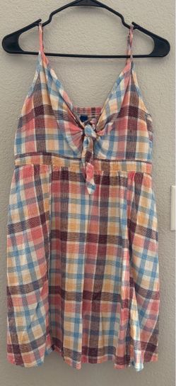 Plaid Tie-Front Mini Dress