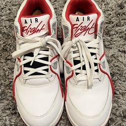 Size 9 - Nike Air Flight 89 OG White Varsity Red Sneakers (GREAT Shape)