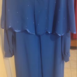 Royal Blue Tally Taylor Dress and Jacket (Size 14)