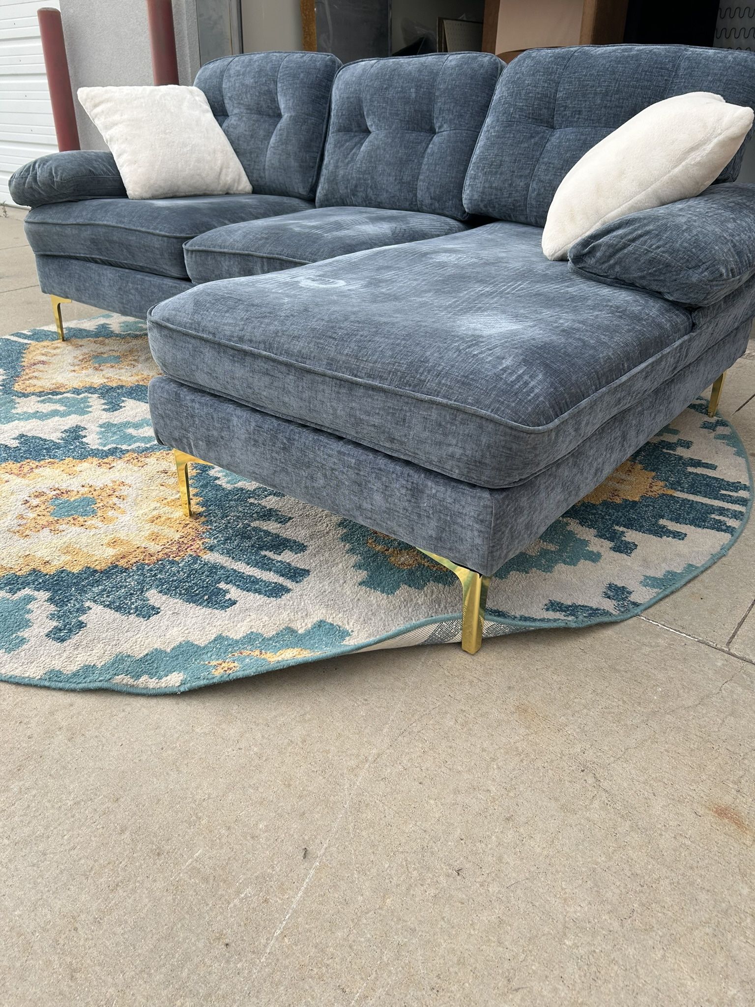 L-Shape Blue Couch
