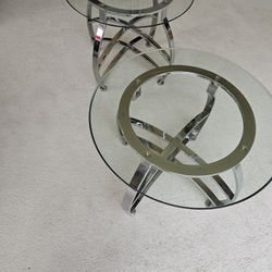 Two Beautiful Glass Side Tables