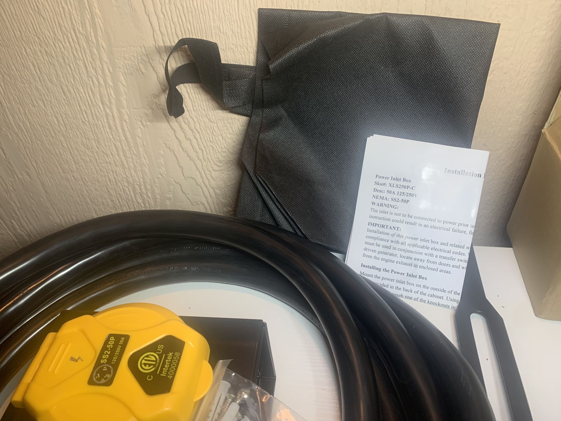 50 Amp Generator Cord and Power Inlet Box, 15FT Generator Cords 50 Amp,125V/250V