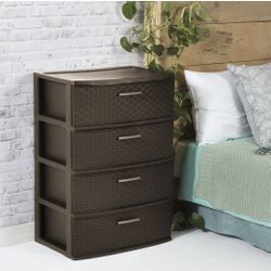 Sterilite 4 Drawer Wide Weave Tower Espresso